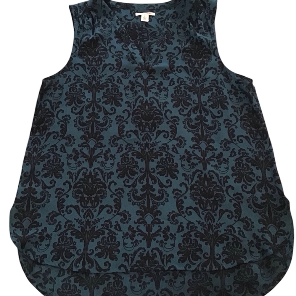 Halogen Black and Blue Sleeveless Top